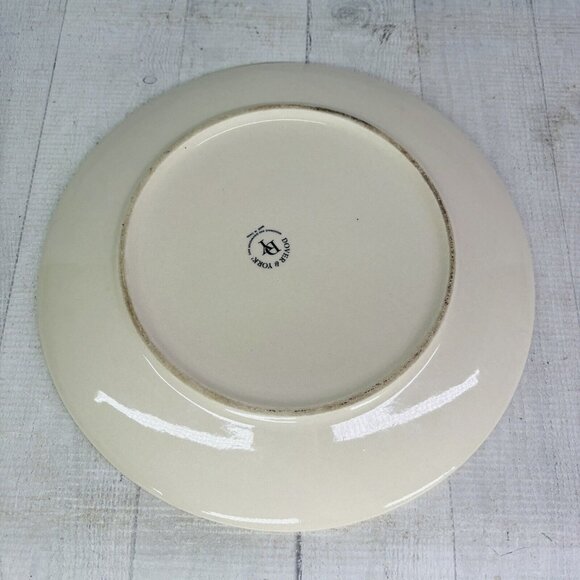 Dover & York RINGS SWIRL Circles Rust Red Stoneware Coupe Dinner Plates Set of 4 - Picture 7 of 16